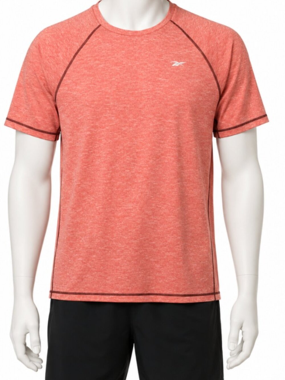 Reebok Swim Shirt Mens XL Heather Red Short Sleeve Rash Guard Quick Dry